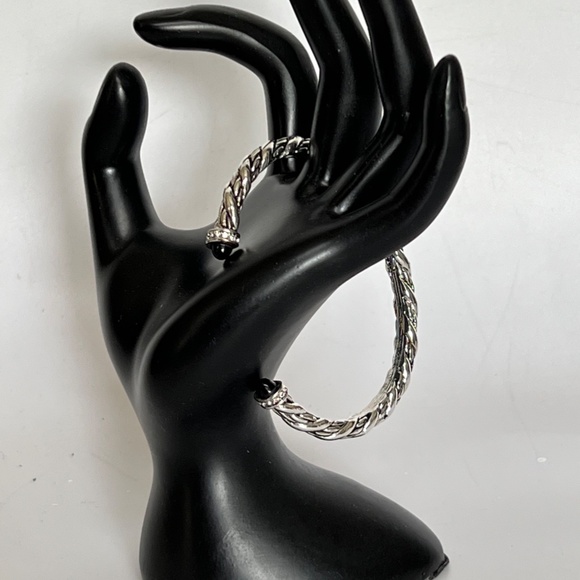 Silver Tone Twisted Cuff Braclett - Picture 3 of 6